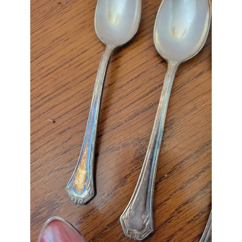Lot of 6 Vintage Pat App'd‎ For Reed & Barton Flatware Silverplate Small Spoons